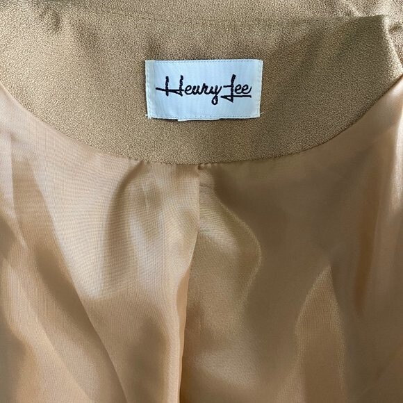 Henry Lee Womens Vintage 80's Tan Dress & Blazer Classy Sz 6 EUC! - Picture 8 of 14